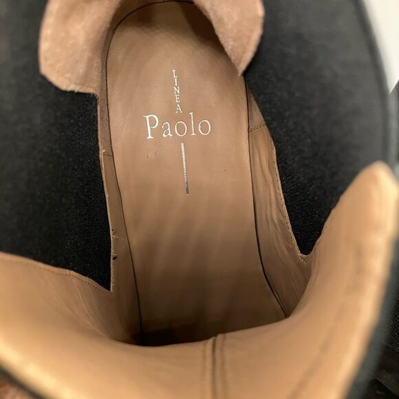 LINEA Paolo Black Suede Womens Ankle Boots with Suede Heel Sz 8 -Gently Used - Picture 5 of 10